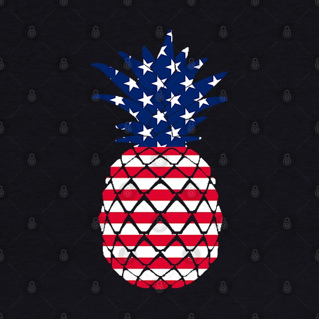 Pineapple July 4th Celebration, Patriotic Red White Blue, Summer by applebubble